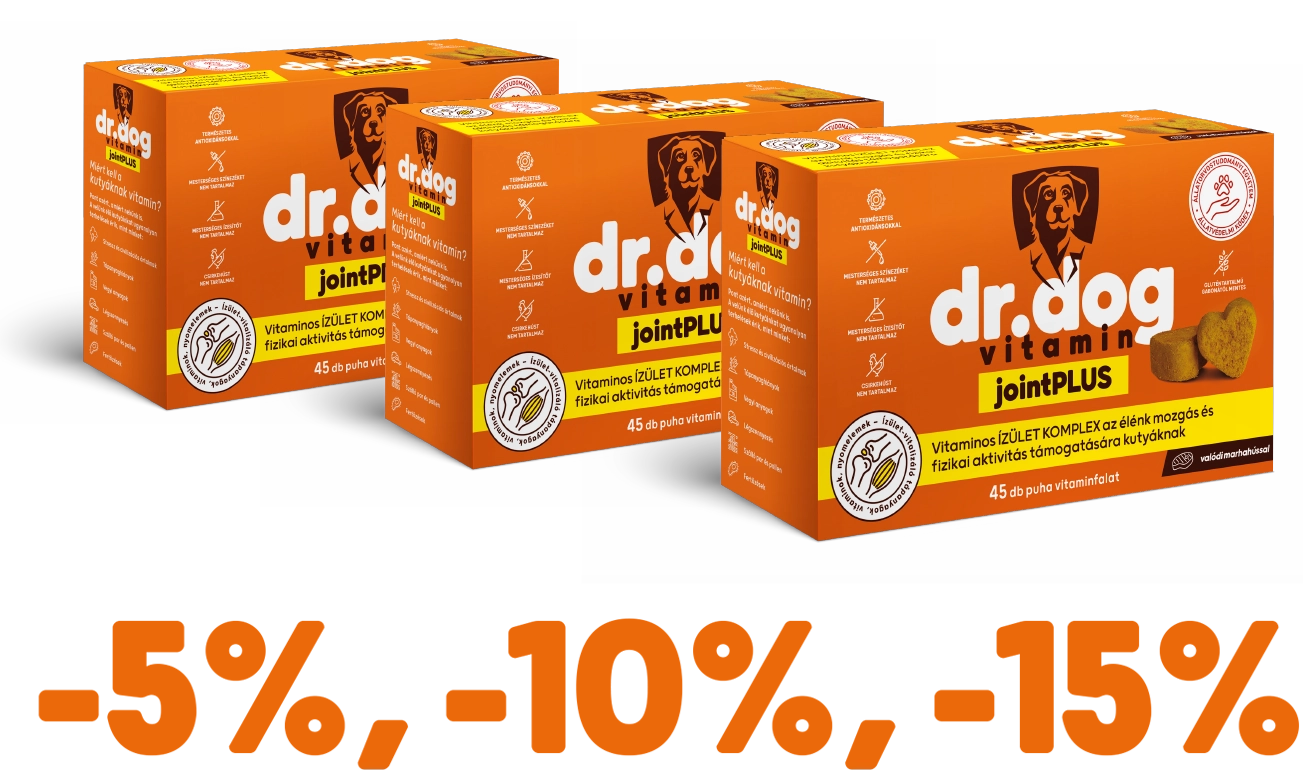 Dr-Dog-vitamin-jointPLUS-45db-vitaminfalat-izom-csont-izulet-mozgas-javito-komplex-kutyavitamin-jutalomfalat-jointpl-csomag